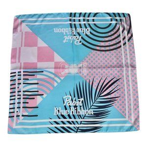 Pabst Blue Ribbon 19”X 20” Square Bandana Handkerchief Logo Pink